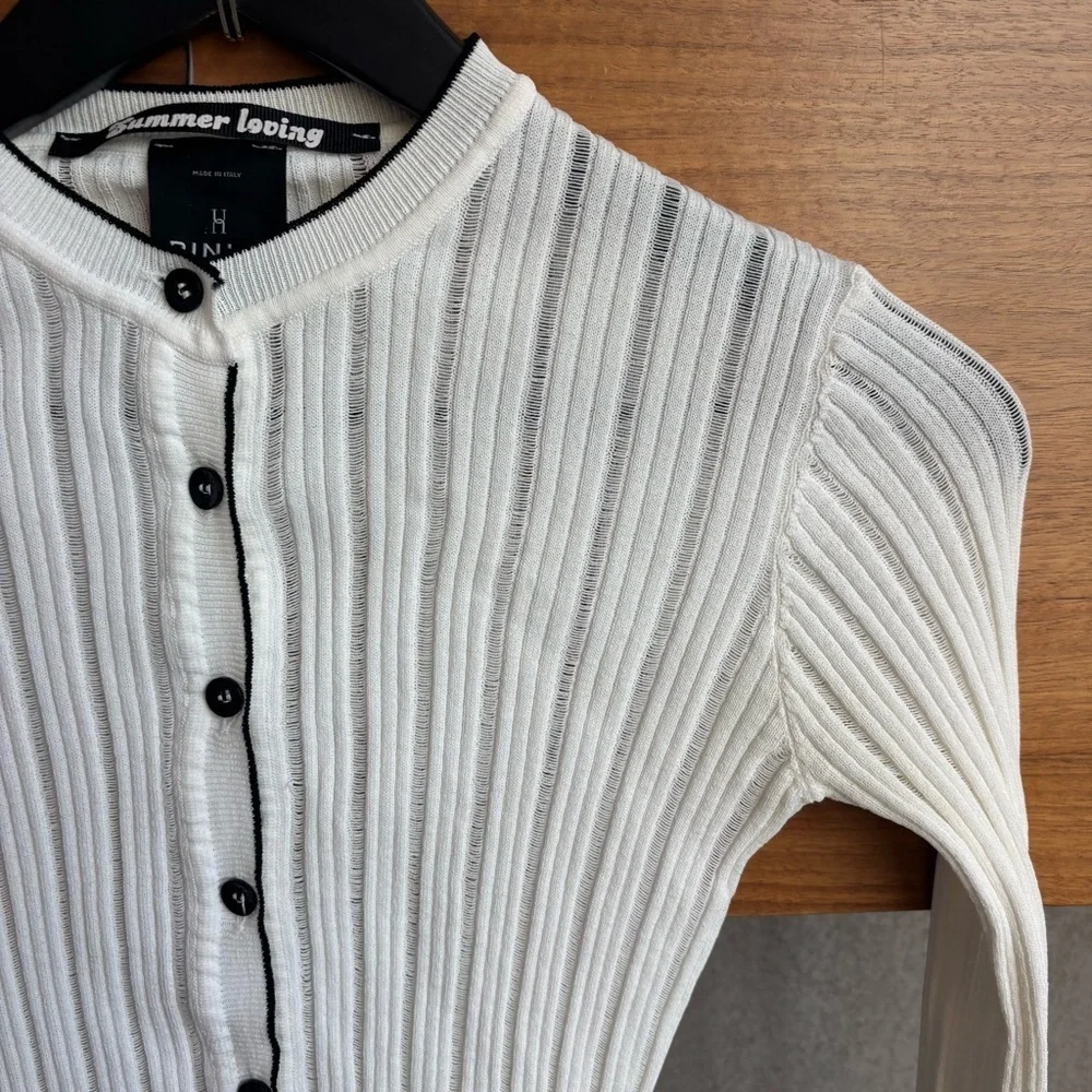 Pinko Long Sleeves Cable Cardigan, Size XS
